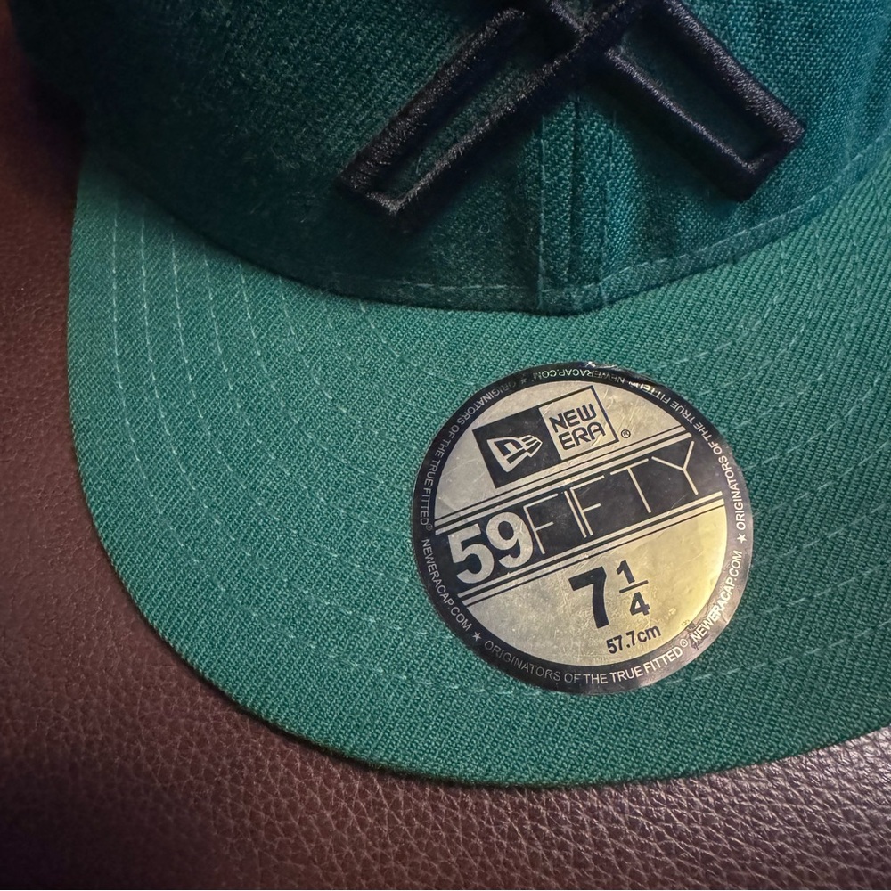 Sold-New Era 59Fifty 10.Deep Green Fitted Wool Hat Sz 7 1/4 RARE Nipsey Hustle - Picture 2 of 12